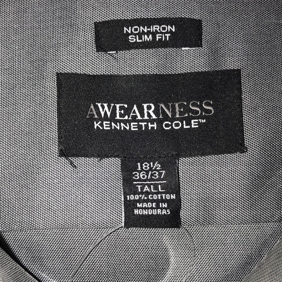 Kenneth Cole Dress Shirt, 18.5/36/37 Tall, NWT! - Picture 2 of 8